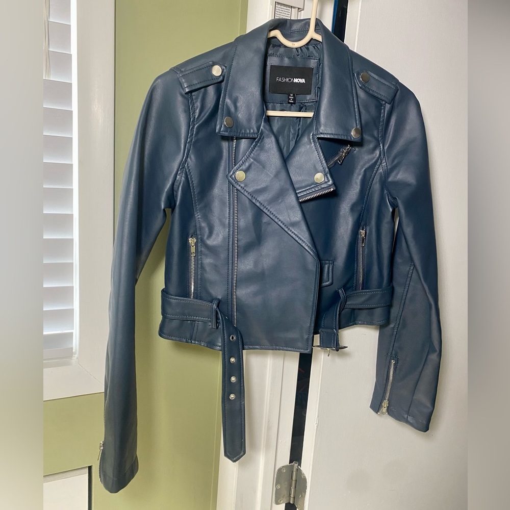 Fashion nova vegan leather jacket